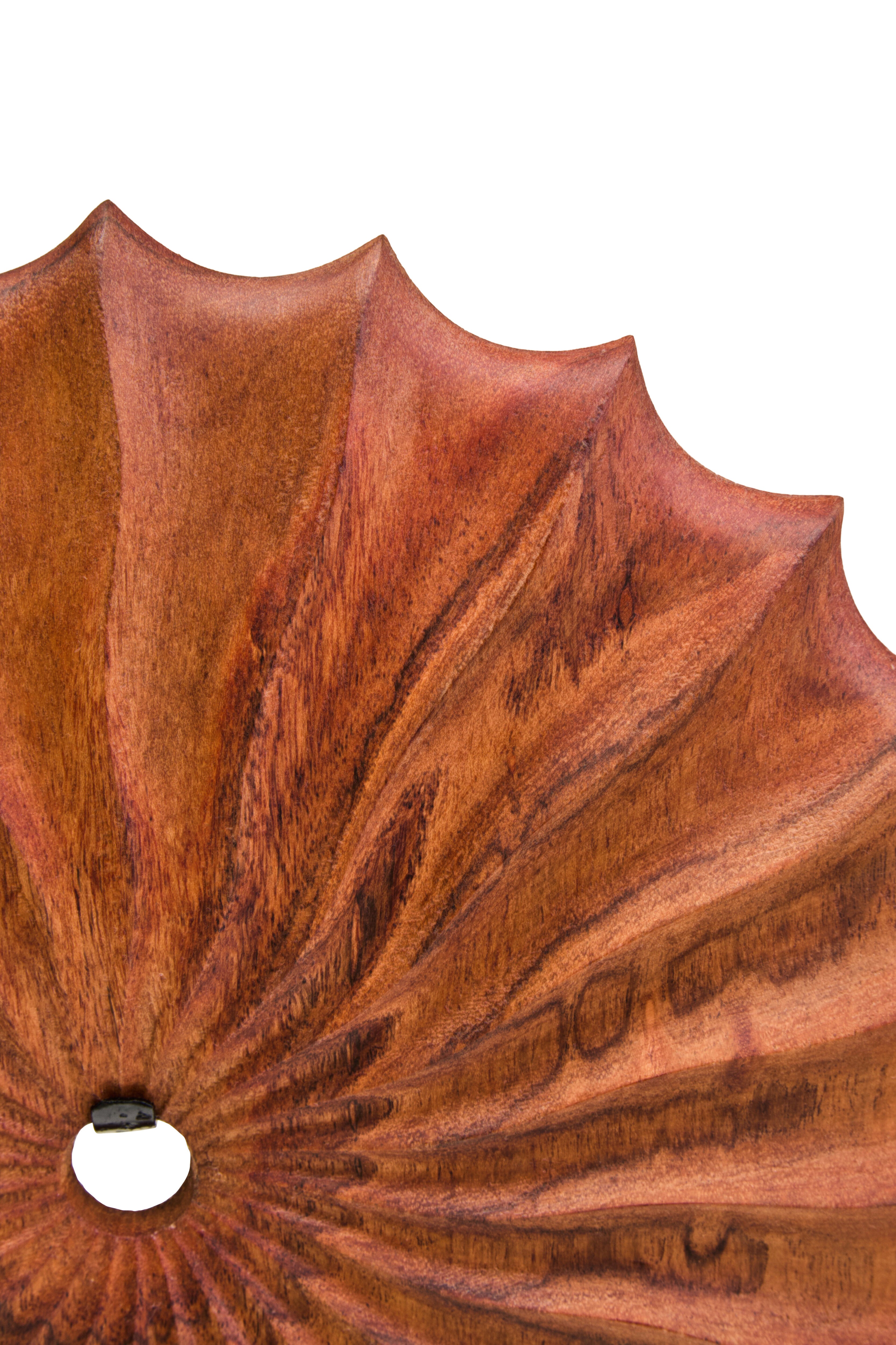 Lindos Brown Wood Round Sculpture With Black Base